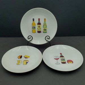 Boston Warehouse Wine & Cheese Appetizer Plates Nancy Green Dessert Snack Plates